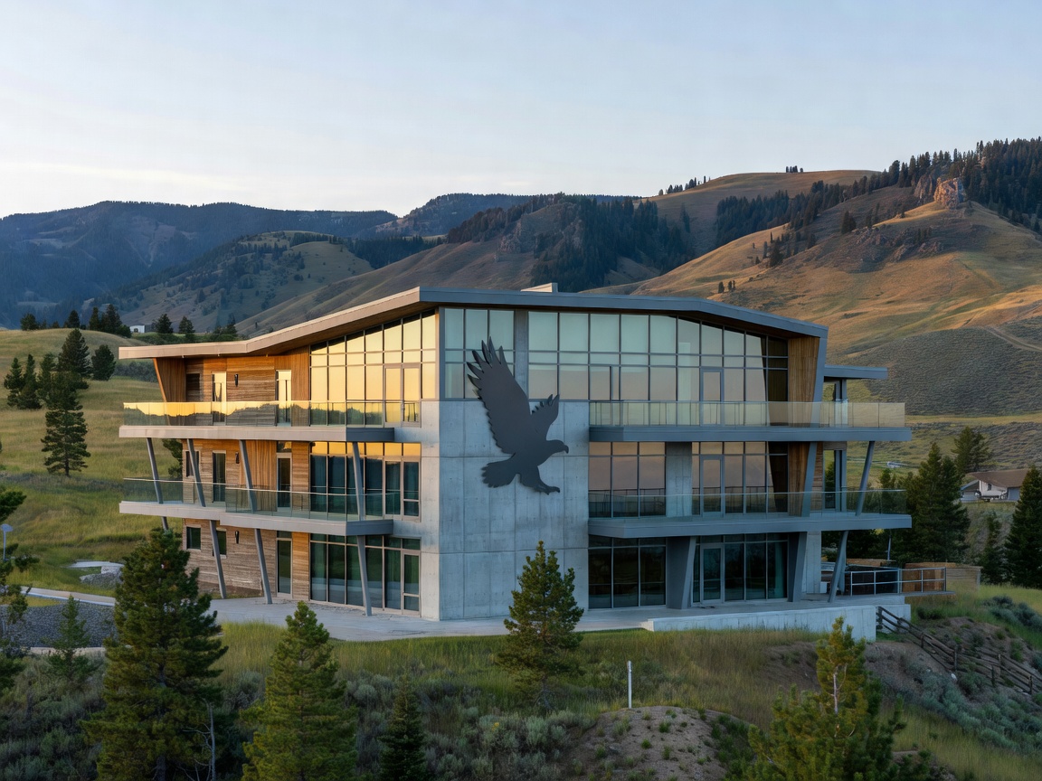 Premium modern design of resort property in Calgary foothills background