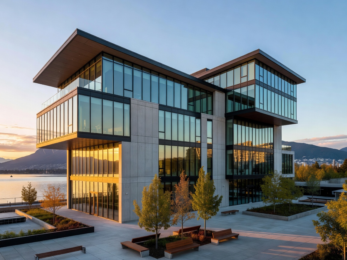 Modern elegant architecture in downtown Vancouver near waterfront precinct